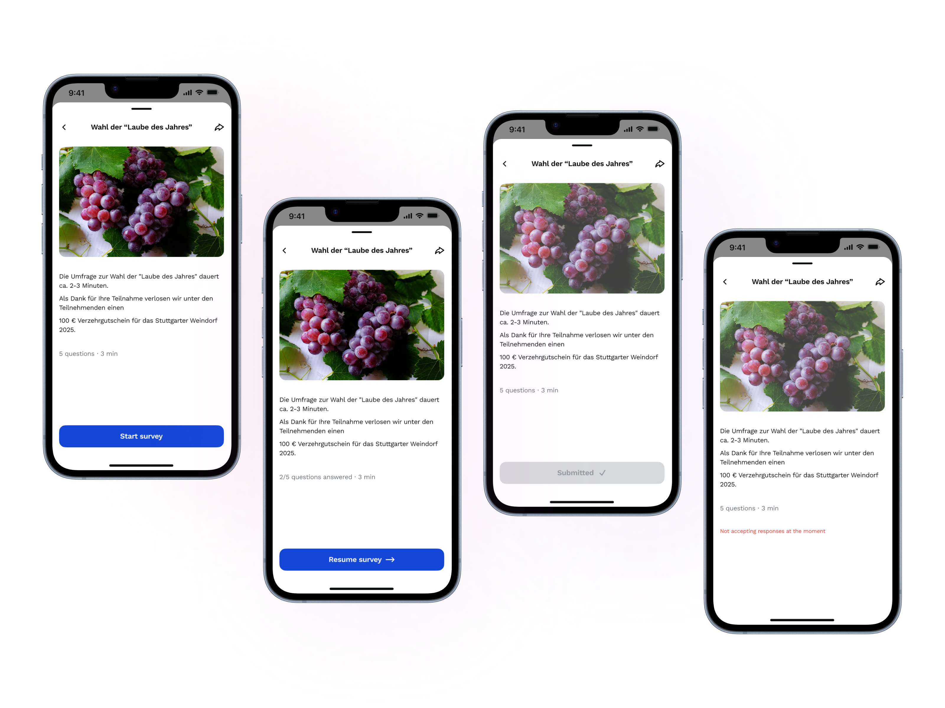 Mobile survey - different states